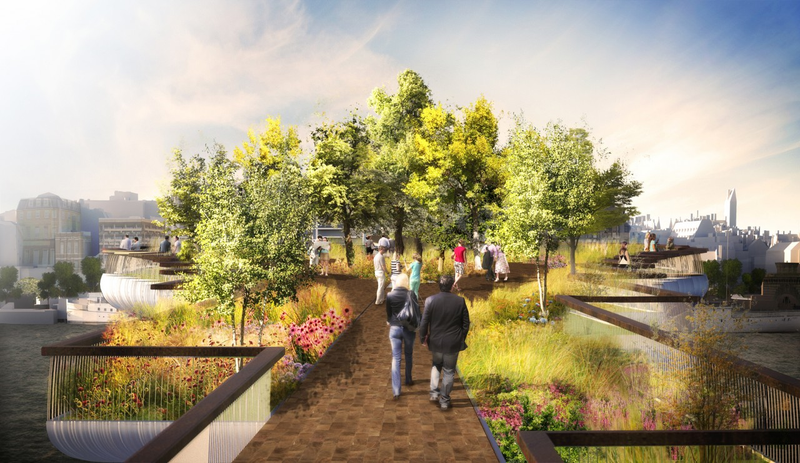 Illustration for article titled Should London Build a Forest Bridge Across the Thames?